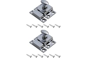 Chrome Turn Catches Harmac House® 2 Pack Twist Door Locks Cupboard Cabinet Wardrobe Thumb Turn Catch Latches (Chrome)