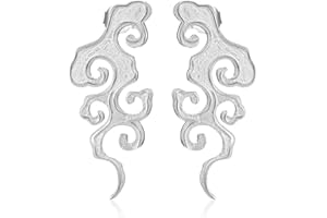 Lotus Fun S925 kolczyki ze srebra wysokiej próby 925, pierwotny zachód słońca, chmurki, kolczyki w stylu chińskim, kreatywne, ręcznie robione, jedyne w swoim rodzaju dla kobiet i dziewcząt