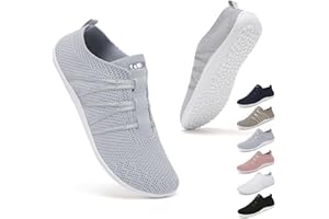 Geweo Barfußschuhe Damen Herren Laufschuhe Turnschuhe Bequeme Slip On Sneaker Leichte Atmungsaktiv Fitnessschuhe Straßenlaufschuhe Weich rutschfest