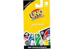 Mattel Games UNO JCV59 Extra utbytespaket för barn och vuxna för en familjespelkväll, att använda som resespel eller en tilltalande present för barn, från 2 till 10 spelare