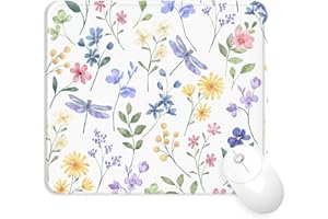 Giecy Tappetino Mouse Gaming, Bordi Cuciti Resistenti Mouse Pad, Superficie in Lycra, Base in Gomma Antiscivolo per PC, Laptop,Ufficio (Prato delle libellule)