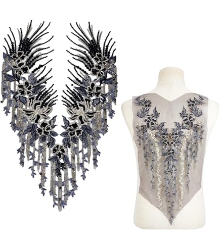 Weddecor Toppa Con Strass E Cristalli Per Abiti Da Sposa E Festa - 140x80 Mm, Da Cucire O Termoadesiva, Luccicante