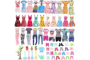 Miunana 33 Pezzi per 11.5 Pollici 30 CM Bambola: 13 Vestiti + 10 PCS Scarpe + 10 Accessori (Prodotti Selezionati A Caso, Escludono Bambola)