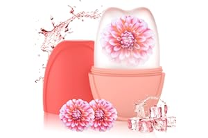 Hianjoo Ice Roller, Eisroller für Gesicht und Augen, Ice Roller Gesicht für Augenschwellungen, Gesichtsmassagegerät für die Frau, Silikon Eis Gesichtsroller - Rosa