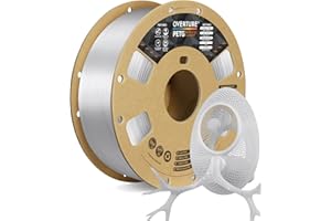 OVERTURE PETG 3D Printer Filament 1.75mm, Neatly Wound Durable PETG, 1kg Spool (2.2 lbs), Strong Toughness Filament, Accuracy +/- 0.02mm, Fit Most FDM Printers (Transparent)
