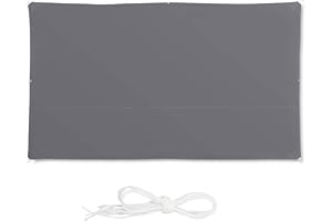 Relaxdays Sonnensegel rechteckig, wasserabweisend, UV-beständig, mit Spannseilen, Terrasse, Balkon, B x T: 2 x 4 m, grau