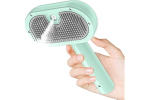 BIRDTOBR Cepillo de Vapor para Gatos, Cepillo de Vapor para Gatos 3 en 1, Cepillo de Vapor para Gatos para Masaje, Cepillo de Aseo para Gatos for Tangled and Loosse Hair en Un Clic-Azul