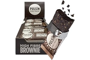 Pulsin - Peanut Choc Chip High Fibre Brownie - 18 x 35g - 5.8g Fibre, 4.7g Protein, 154 Kcals Per Serving - Gluten Free, Palm Oil Free & Dairy Free Bars