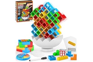 Jooyflares 70 PCS Tetra Tower Balance Game, Team Tower Stacking Game for Kids & Adults Party Game, Swing Stack Balance Toy Perfect for Family Games, Travel, Gifts for Kids Boys Girls