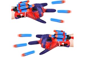WAIMXDAO Set di 2 Launcher Glove Guanti di Spiderman, Guanti in Plastica per Cosplay per Bambini, Hero Launcher Giocattoli da Polso Set, Giocattolo Educativo per Bambini