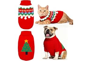 DRAUPNIR 2 Pièce Pull Noel Chien, Déguisements Chien et Chat, Pull pour Chiens en Tricot Animaux d'hiver de Noël pour Chats, Chiens de Petite et Moyenne Taille