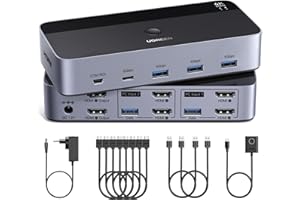 UGREEN HDMI KVM Switch 2 PC 2 Monitore 4K60Hz Tastatur und Desktop-Controller Umschaltung 4 USB 3.0 Ports Kompatibel mit Windows/Linux/MacOS usw.
