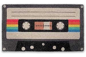 Fisura - Nowoczesna wycieraczka kokosowa z podkładem antypoślizgowym PCV. Oryginalna ręcznie malowana wycieraczka. 70 cm x 40 cm (Kaseta, czarna)