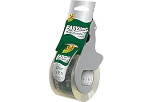 DUCK Easy Start 120-00 Ruban d'emballage – Adhésif en conditionnement pratique pour emballer des cartons facilement – Dimensions : 48mm x 45m – Couleur transparent