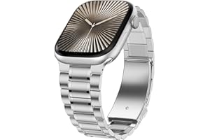 Dolstrap Stainless Steel Straps Compatible with Apple Watch Strap 42(Series 11/10)/41/40/38mm, Men/Women Metal Replacement Band Compatible for iWatch SE3-1 Series 11 10 9 8 7 6 5 4 3-1, Silver