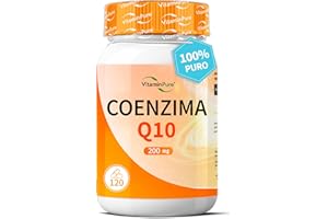 Coenzima Q10 200mg, 120 Capsule Alto Dosaggio Fermentato Naturalmente ad Elevata Biodisponibilità, Q10 integratore - VitaminPure