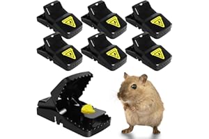 CESHMD 6 Piezas Trampas para Ratas Trampas a Presión, Trampa Profesional para Ratas, Trampa para Ratones, Trampa para Ratones Reutilizable para el Cocina, Jardín, Interiory Exterior (10,5 x 6,5 x 5 cm)