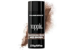 Toppik Mittelbraun Streuhaar für volleres Haar in Sekunden, Ansatzpuder für einen authentischen Look, Schütthaar bei Haarausfall für Frau und Mann, 27,5g