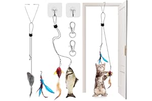 Zhenle 4 Stück Interaktives Katzenspielzeug Selbstbeschäftigung Maus Cat Toys Set Flummi Hängendes Katzen Spielzeug Türrahmen Lustiges Automatisches Spielzeug für Katze