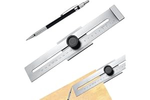 FuxFuis Trusquin de Traçage de Précision, 200mm Jauge de Marquage Menuisier Trusquin de Menuisier en Acier Carbone Règle de Traçage avec Crayon de Soudeur 2.0mm pour Travail de Bois Mesure Ingénieur
