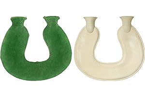BRINGLUCK2U Borsa dell'acqua calda a forma di U con morbida copertura, Borsa Acqua Calda de 1L, con fodera in pile rimovibile e lavabile, borsa per acqua calda di alta qualità per alleviare il dolore (Verde)