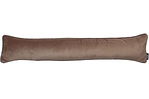 McAlister Textiles Paraspifferi Stoffa Sottoporta Velluto | Salsicciotto Imbottito Tessuto | 18cm x 120cm | Tubo Sottofinestra Colorato | Accessorio Home Décor Porta Ingresso | Moca