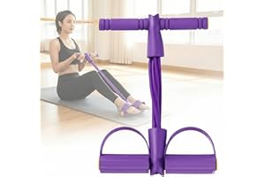 DEJIN 6 Tube Multifunction Tension Rope Foot Pedal Resistance Bands with Handles – Abdominal & Leg Muscle Training Equipment for Home, Gym, Office, Beginners & Fitness Enthusiasts