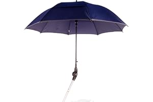 MPB PIEPER MPB® Rollatorschirm 99 BR (PASSEND FÜR 99% ALLER ROLLATOREN!), Regenschirm und Sonnenschirm, blau-reflektierend, mit 2 Verstellgelenken, Mikrofaser-Schirm mit"Air-Vent System", inkl. Schirmhülle
