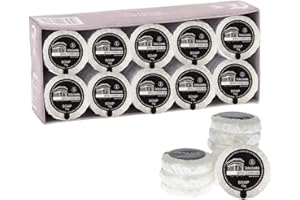 AQUA THOUGHTS Taylor of London Boîte de 50 x 15 g de savon plissé en tissu | Mini savons pour hôtels Airbnb Vacances | Articles de toilette miniatures d'hôtel en vrac | Parfumé à l'olive et au beurre de karité |