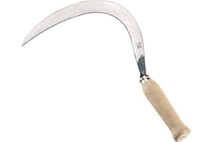 AUSONIA - STAUDENSICHEL GLATT MIT GESCHMIEDETER STAHLKLINGE, HANDGESCHLIFFEN AUF BAND MIT HOLZGRIFF 170 GRAMM