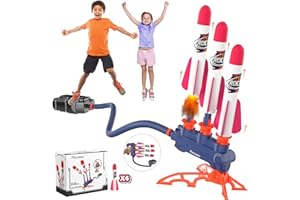 ASTGMI Pecosso Double Usage Lanceur de Fusée à Pédale,Jouet Roquettes,Cadeau de Anniversaire Noël pour Garçons Filles,Jeux Exterieur Enfant,Jouet pour Enfants 6 Ans(7,8,9,10,11,12) et Plus