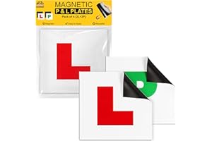 Double Dragon 4-Pack Fully Magnetic L & P Plates (2 L + 2 P) | DVLA Legal 178x178mm | UK Road Legal Signs | Extra-Strong 1.25mm Rubber Magnet, Glossy PVC Finish | Durable, Scratch-Free & Weatherproof