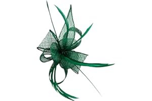 Finecy In New Women Ladies Small Feather Flower Hair Hat Fascinator Clip Pin Party Wedding Royal Ascot Race Green
