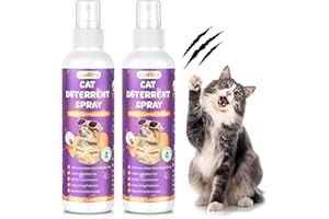 CUDORY 2 Pack Cat Deterrent Spray for Indoor & Outdoor– Cat Repellent Spray for Scratching & Marking – Anti-Scratch Deterrent for Furniture, Walls & Plants – Cat Spray for Behavior Correction(2 Pcs * 120 ML)