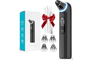 ‎ANYFACE Mitesserentferner, Porenreiniger Porensauger Akne Entferner Gerät Pickelsauger Mitesser sauger 4 Austauschbare Saugköpfe Porensauger Pickelentferner Set (Schwarz)