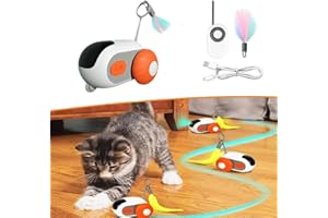 PELINUAR Teazys Turbo Tail 2.0-2024 Jouet électrique pour chat de qualité supérieure avec télécommande intelligente, trois modes interactifs, mouvement de détection de gravité (orange)