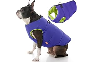 Gooby - Gilet rembourré Solide pour Chien Manteau Pull zippé avec Anneau de Laisse Violet Solide Taille XL