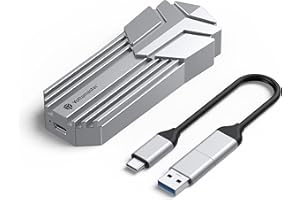 Yottamaster Boîtier M.2 NVMe SATA, USB 3.2 Gen 2X2 20Gbps Adaptateur Boîtier SSD NVMe PCIe avec câble 2 en 1 USB-C vers USB-A/C pour SSD Taille 2230/2242/2260/2280(MS8-C3-SV)