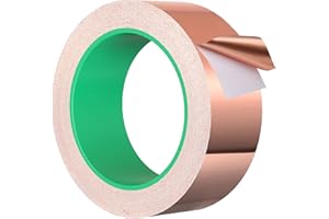 DeJivsin Taśma miedziana przeciw ślimakom, 30 mm x 20 m, ogrodzenie ślimaków, ochrona przed ślimakami, taśma miedziana, taśma ekranująca, folia miedziana, taśma samoprzylepna