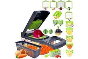 SGAONSN Mandolina per Verdure Professionale,Multifunzione Tritatutto Affettatrice Manuale,Taglia Verdure Cucina in Acciaio Inox per Patate,Carote,Cipolle