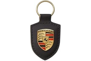 Portachiavi con stemma originale Porsche, colore nero