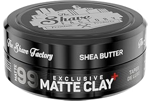 ‎THE SHAVE FACTORY THE SHAVE FACTORY Premium Pomade – 99 Taper de Luxe 150ml – Haarpomade mit Starkem Halt, Mittlerem Glanz und Langer Kontrolle – Wasserbasiert, Leicht Auswaschbar – Barbershop-Qualität