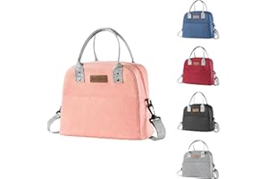 BRYN Borsa Termica Porta Pranzo, 7.9L Borsa Frigo Piccola Pranzo Ufficio, Borsa Pranzo per Lavoro, Scuola, Viaggio, Campeggio, Picnic, Mare（Rosa）