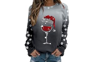 GENERIC Weihnachtspullover Damen Langarmshirt, Pullover Weihnachten Damen Sweatshirt,Weihnachtsshirt Damen Langarm mit Schneemann Weihnachtsmotiv Große Größen Weihnachts Tshirt für Frauen Teenager Mädchen