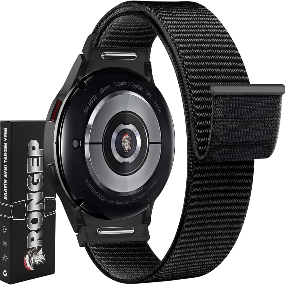 Rongep Samsung ile Uyumlu Yeni Nesil Bağlantı Hasırlı Kumaş Kordon Galaxy Watch 7/6/5/4 Serisi için Galaxy Watch 7 Kordon (40mm/44mm) Watch 6/4 Classic (47/43/42mm) Watch 5 Pro Uyumlu