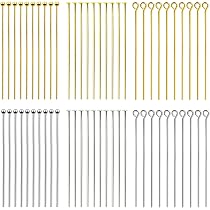 750 Pièces Aiguilles Et Tiges Pour Bijoux - Acier Inoxydable/Laiton, 20-50mm, Têtes Ronde/Plate/Œil