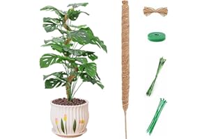 ROONTIN Monstera Rankhilfe 120 cm - Pieghevole tutore per piante rampicanti in fibra di cocco con accessori per il supporto ottimale