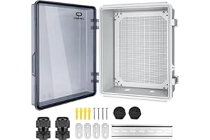 CHENGPI Scatola Elettrica da Esterno,Armadio Elettrico Da Esterno,IP66 Scatola Derivazione Stagna Da Parete, Alloggiamento in Plastica ABS, Quadro Elettrico Esterno 300×400×170MM