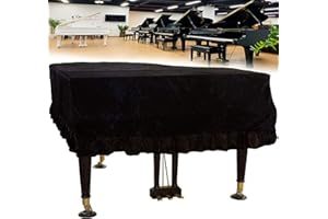 Koncey Housse de Protection pour Piano Droit, Housse de Piano à Queue Velours Anti-poussière Lavable (Couleur : Noir, Taille : 150cm-160cm)