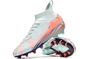 WOWEI Chaussures de Football Homme Crampons de Foot Garçons Homme Professionnel High Top Spikes Crampons de Foot Antidérapant Athlétisme Chaussures